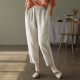 100 linen#Large -size self -confidence eight -point loose Harun pants female casual thin models and thin summer pants