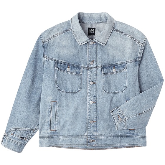 
Lee25 autumn and winter new product comfort version deconstruction details design light blue men and women same denim jacket trend