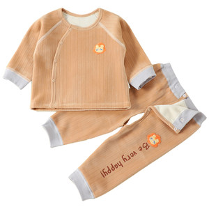 
Baby velvet warm suit autumn and winter toddler baby long-sleeved top spring and autumn underwear men's and women's separate thickened clothes