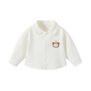 
Baby long-sleeved T-shirt spring and autumn soft velvet cotton POLO shirt boy baby bottoming shirt children's tops autumn clothes