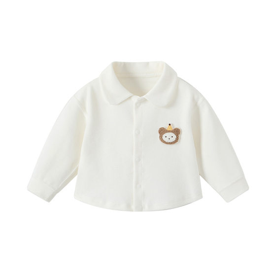 
Baby long-sleeved T-shirt spring and autumn soft velvet cotton POLO shirt boy baby bottoming shirt children's tops autumn clothes