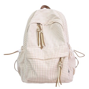 Retro Hong Kong style backpack for women 2025 new large capacity junior high school college student schoolbag travel computer backpack