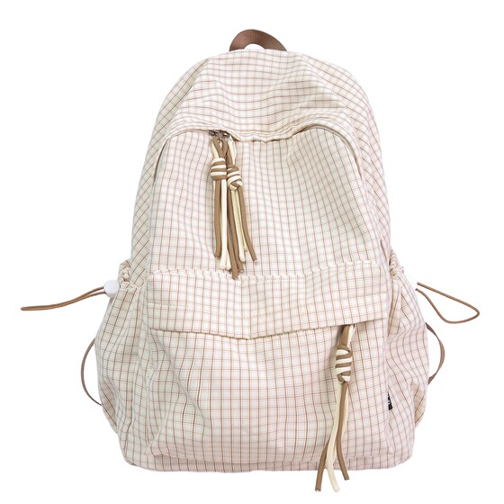 Retro Hong Kong style backpack for women 2025 new large capacity junior high school college student schoolbag travel computer backpack