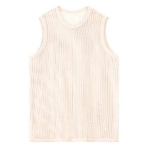 [Cool vacation style] Cultum hollow knitted vest male casual krains stacking sleeveless tops
