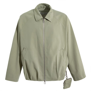 
Marine road small bag design jacket men's spring raglan sleeves wide version relaxed casual commuter jacket