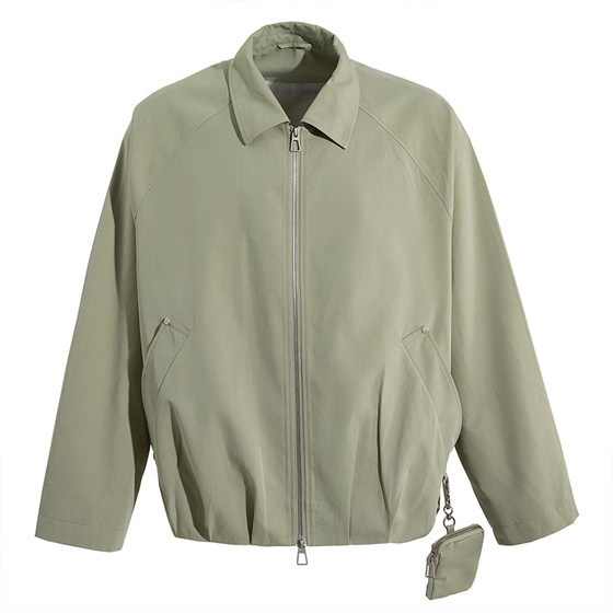 
Marine road small bag design jacket men's spring raglan sleeves wide version relaxed casual commuter jacket