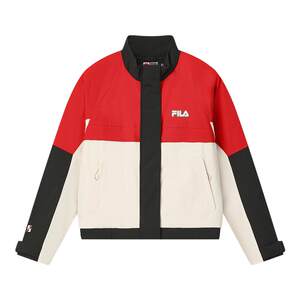 
FILA Official Women's Cotton Clothes 2026 Spring New Fashion Casual Loose Color Block Jacket Warm Jacket