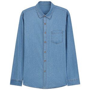 
MindBridge [Pure Cotton] Men's Retro Distressed Long Sleeve Shirt 2026 Spring Casual Imitation Denim Shirt