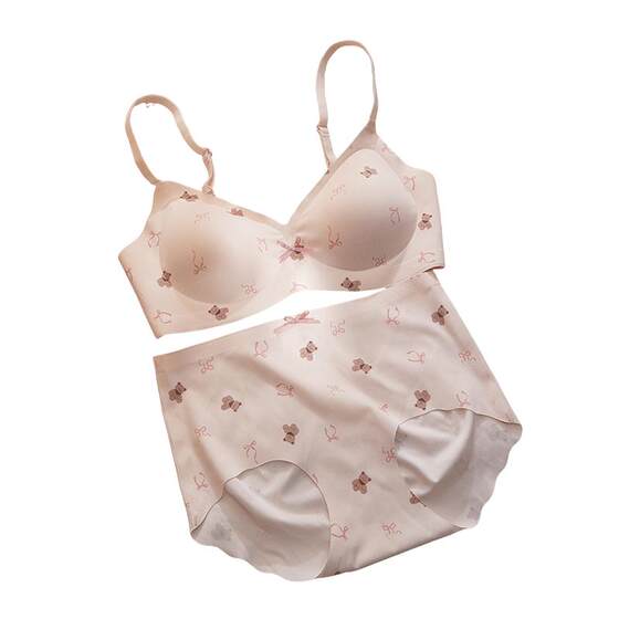 
Gukoo/Guokshell underwear women's 26-year new small breast push-up seamless women's simple bra and underwear set