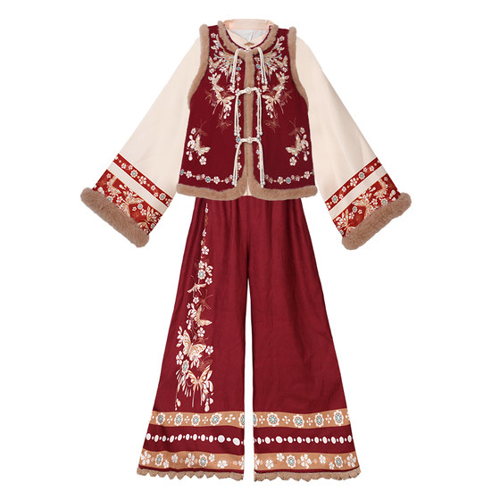 
Ning Zixuan-Edelweiss Butterfly Original New Chinese Han Element Hanfu Women 2025 New Winter Thickened Bijia Ancient Costume