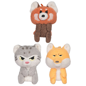 
China National Geographic Museum Cultural and Creative Zoo Little Panda Rabbit Hidden Fox Plush Pack Hanging Doll Finger Doll