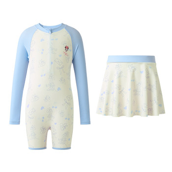 
Disney Minnie Swimsuit Girls One-piece Long Sleeve Sun Protection
