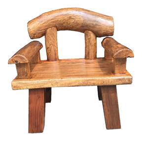 
Log furniture, all camphor wood, three-person sofa and chair combination living room, single backrest, solid wood tea chair, simple pastoral