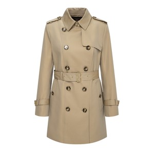 
[Containing cotton] Scofield women's British style double-breasted windbreaker epaulette sleeve loop design 2025 autumn and winter new products