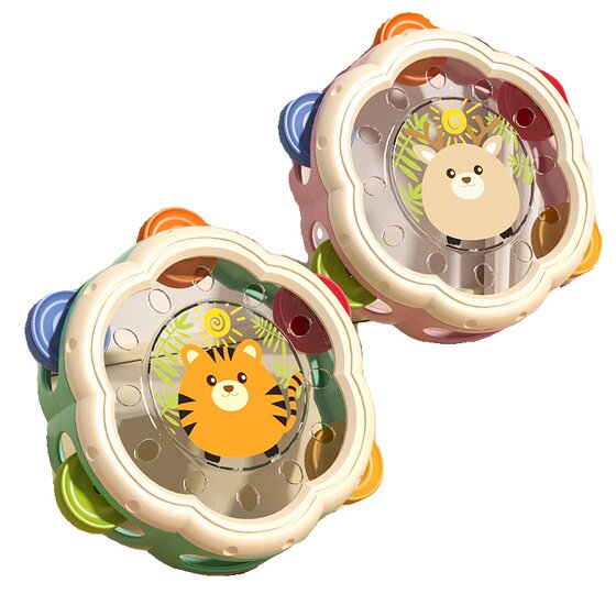 Children's toys hand-patterned drum baby percussion instruments baby tambourine education early childhood education over 6 months old hand-rapping bell