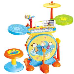 
Poly drum set for beginners for beginners with children's toys 6 practice drumming instruments jazz drum 5 baby 3 years old 2