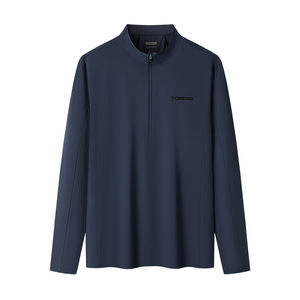 
Pathfinder long-sleeved T-shirt for men in early spring new outdoor elastic quick-drying breathable stand-up collar half-zip sports POLO shirt