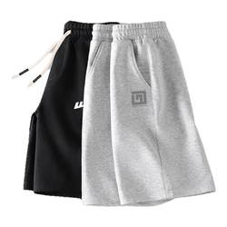Pull back sports shorts for men 2025 summer outer wear straight large size casual pants American trendy brand five-quarter pants men's style