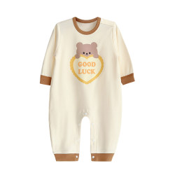 Baby pure cotton long-sleeved jumpsuit spring and autumn clothing