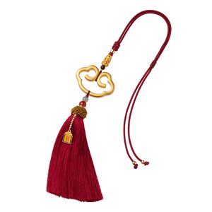 Brass Ruyi Ping An Sand Gold Pixiu Auto Pendant Car Pendant Interior Crane Car Rearview Mirror Decoration Women's Men's Pendant
