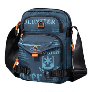 华朗迪尔斜挎包男牛津布包包多口袋邮差包时尚潮流男包通勤单肩包