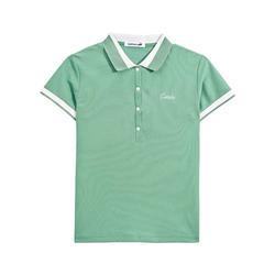 Crocodile Green Right Shoulder Polo Shirt Women's Short-sleeved Summer 2023 New Slim Dopamine Wear Polo Collar T-shirt