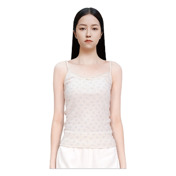 BM suspender vest for women 2025 new summer bear print lace bow with pure desire top inside and outside
