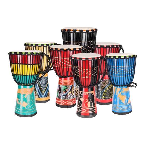 Linlang goatskin Yunnan Lijiang African Drum Adult Children's Kindergarten Beginners 8-inch hand drum 10/12 musical instrument