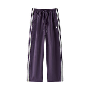 
Semir casual pants women's moisture-absorbent quick-drying plaid wide-leg pants 2025 summer new contrast color lace trousers sports style