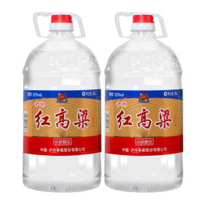 Luzhou red sorghum, strong-flavor liquor, pure grain bulk high-strength liquor, barreled soaking wine, 52 degrees 5L*2 barrels
