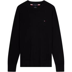 Tommy autumn and winter men's cotton cashmere blended casual commuting solid color round neck inner layering shirt sweater sweater