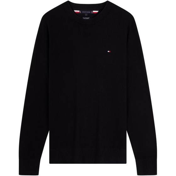 Tommy autumn and winter men's cotton cashmere blended casual commuting solid color round neck inner layering shirt sweater sweater