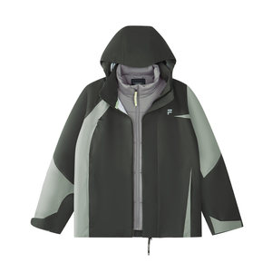 FILA FUSION Fila trendy brand cotton two-piece set men's 2026 spring new loose warm three-in-one jacket