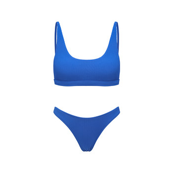 yukari blue triangle cup bikini hot spring vacation