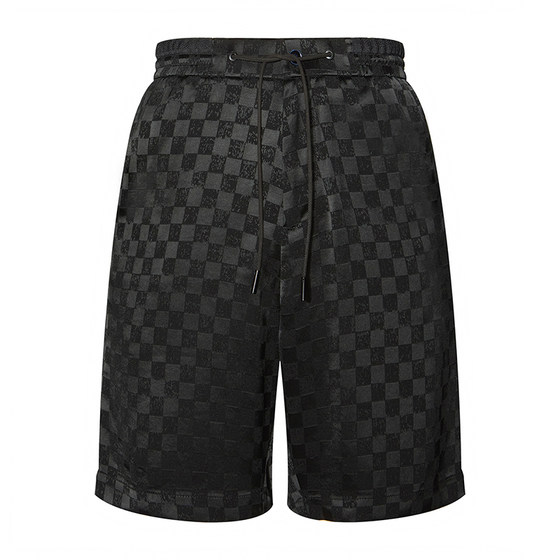 
LIUJO UOMO men's loose casual shorts checkerboard design elastic waist pants
