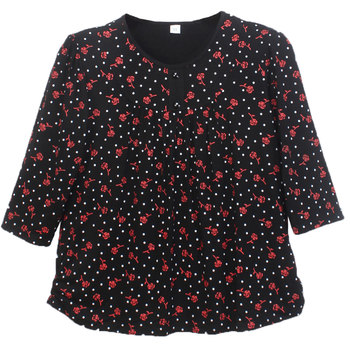 
Middle-aged and elderly women's casual Fumina mid-sleeved seven-quarter sleeves