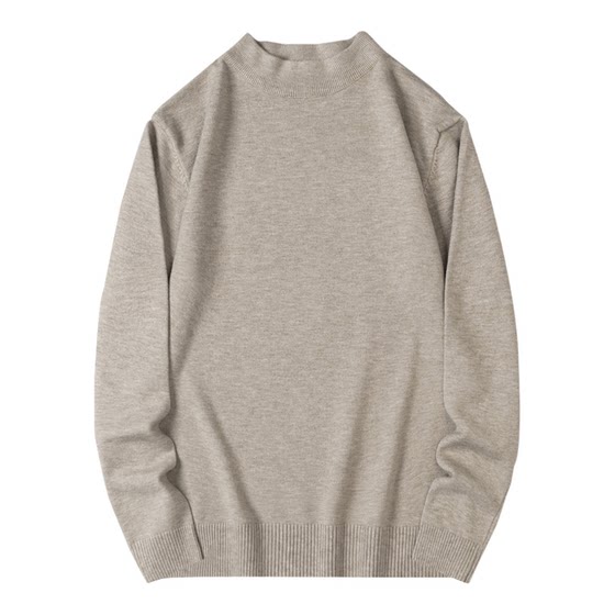 
Playboy half turtleneck sweater for men spring and summer new black inner mid-collar knitted inner bottoming shirt top