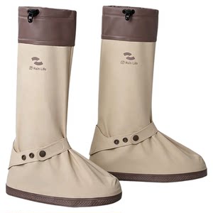 
Waterproof shoe covers, non-slip, thickened and wear-resistant rain shoe covers, portable outdoor hiking boots for adult riders on rainy days