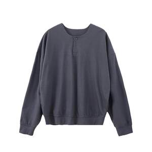 
Zone 4 Old money style long-sleeved T-shirt for men 2026 new high-end Henry collar spring loose casual top