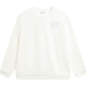 
Li Ning sweatshirt women's spring 2026 new round neck top pink long-sleeved loose pullover knitted sportswear for women