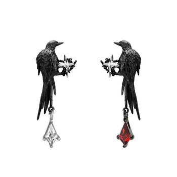 925 Silver Needle Niche Design Crow's Stud Earrings Sweet and Cool