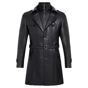 
Haining genuine leather men's mid-length sheepskin coat Haining autumn and winter new style suit collar windbreaker leather jacket