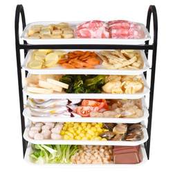 Stainless steel side dish storage rack hot pot dish wall hanging