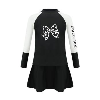 BE Van Dan Black and White Bow split swimsuit
