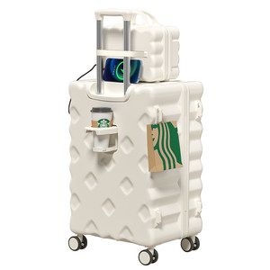 Suitcase women's 2025 new trolley case 20-inch boarding travel code leather case large capacity sturdy and durable