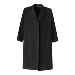 Frkm Scd 22f/w Wool Unbuttoned Loose Shoulder Pad Mid-length Spliced ​​black Coat Jacket For Men And Women Windbreaker