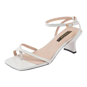 
St/Sat/Saturday summer new style sheepskin square toe thick high heel open toe fashion sandals women SS12115471