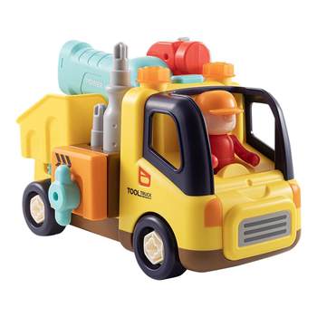 Huile Tool Truck 2 Generation Electric Drill Detachable Engineering Vehicle Children's Screwdriver Assembly Toy Vehicle