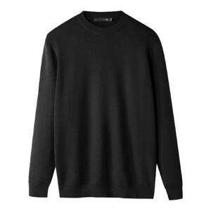 
HLA/Heilan Home Light Business Wool Sweater 25 Autumn and Winter New Containing Mulberry Silk Black Bottoming Sweater for Men