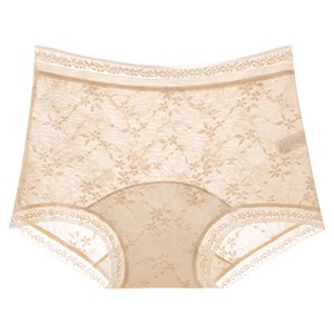 Chinese style gift box underwear for women 10A antibacterial lengthened cotton mid-waist hips without lag lace boxer